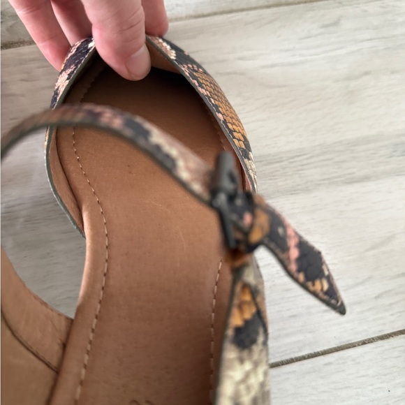 Madewell The Alina Mary Jane Flats Women 9 Shoes Brown Leather Snake Comfort - Picture 8 of 9